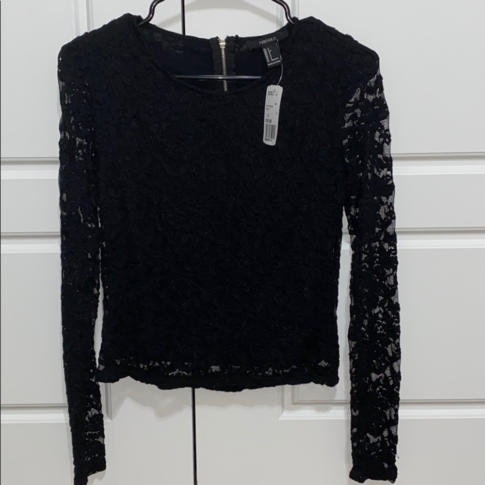 Forever 21 Black Knit Top - S